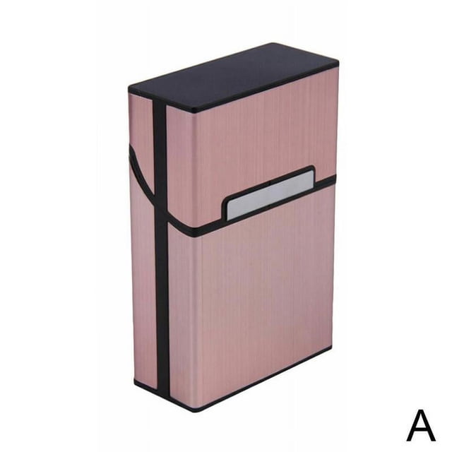 Pink Aluminum Cigarette Case - Portable Storage for Hard Pack Cigarettes