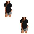 thumbnail image 3 of Minnieouse Camiseta de mujer con volantes de Color sólido cuello estética linda blusa suelta fiesta noche Club verano Top niñas ropa Type19 NO19, 3 of 6