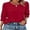 Red, variant on Womens Tops 3/4 Sleeve with Buttons Dressy Casual Blouses Summer Outfits Beach Vacation Plus Size Spring Clothes White Tops