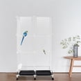 thumbnail image 5 of 3-Tier Iron Resin Bird Cage with 6 Braked Universal Wheels for 1-10 Small Medium Birds Parrot, 5 of 11