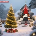 thumbnail image 2 of Stylish Metal Hanging Christmas Tree Wind Spinner - Concentric Lines & Dog Motif - Perfect Garden Decor for Holiday Cheer, 2 of 7