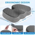thumbnail image 2 of TushGuard Office/Car Seat Cushion, Non-Slip Sciatica & Back Coccyx Tailbone Pain Relief Chair Pad, Memory Foam Butt Pillow for Computer Desk, Wheelchair, Driving (Black&Grey, X-Large), 2 of 14
