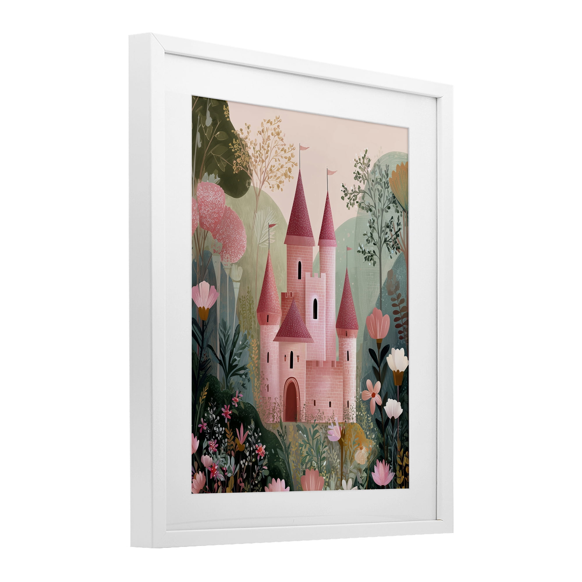 Stupell Industries Castle For A Princess White Framed Print Under Glass, design by Christine Simpson Art