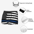 thumbnail image 3 of Fuzoiu Thin Blue Line Flag Print Men's Ultra Breathable Underwear,No Riding Up Boxer Briefs with ComfortFlexible Waistband-Small, 3 of 5
