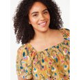 thumbnail image 3 of Joyspun Women's Smocked Gauze Sleep Top, Sizes S to 3X, 3 of 6