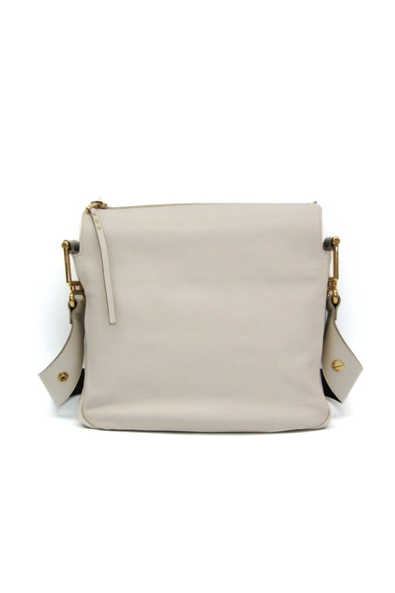 Pre-Owned Chlo Vanessa Women's Leather Shoulder Bag Off-white (Good)