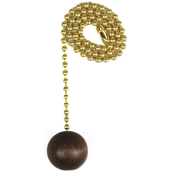 Jandorf 60312 Pull Chain, 12 in L Chain, Brass, Walnut