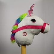 White Unicorn Stick Horse with sound