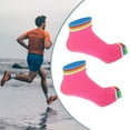 thumbnail image 5 of 4 Pairs Half Finger Toe Socks Men Women Non Slip Sticky Five Finger Socks for Yoga Daily Fit Mutlicolor Rose Red, 5 of 7