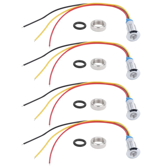 Composants de Contrôle Industriel, 4 Ensembles Indicateur LED Lumière Indicatrice en Métal Design Révolutionnaire