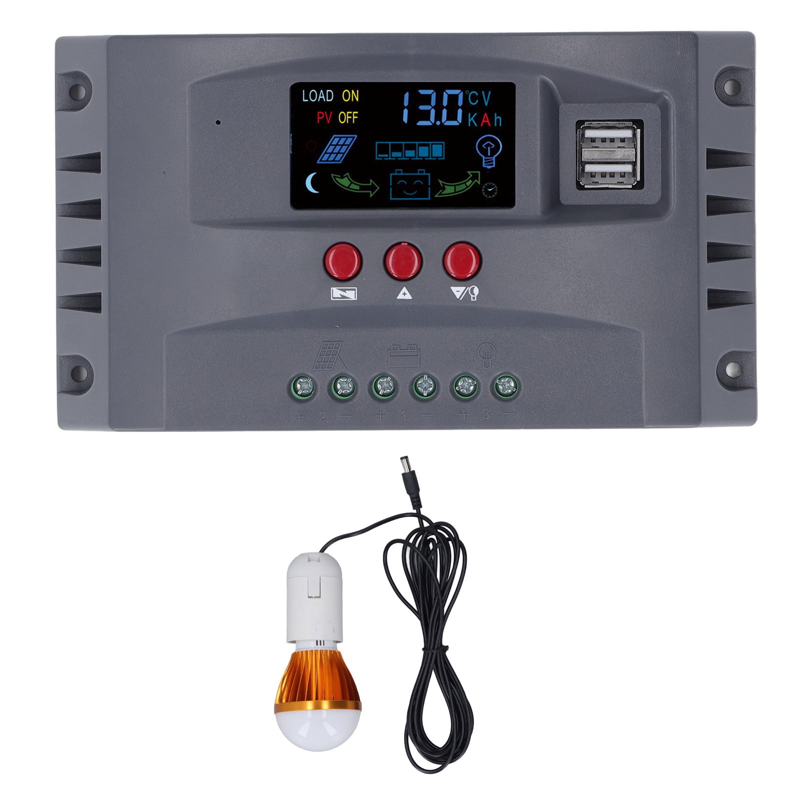 Solar Charge Controller Led Lights Solar Charge Controller with Light LCD MPPT Overcurrent Protection ...