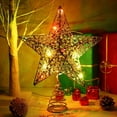 thumbnail image 5 of Gogcaro Glittering Silver LED Lights Five-Pointed Star 25cm×20cm Christmas Tree Topper - Perfect for Christmas Tree Decorations, 5 of 7
