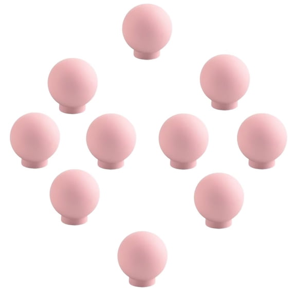 HDJNal 5 Pair Pink Cabinet Door Knob -24mm Classic Ball shape Pull Handle - Baby Kid's Children's Wardrobe Drawer Handles Decorative,Furniture Handle Hardware
