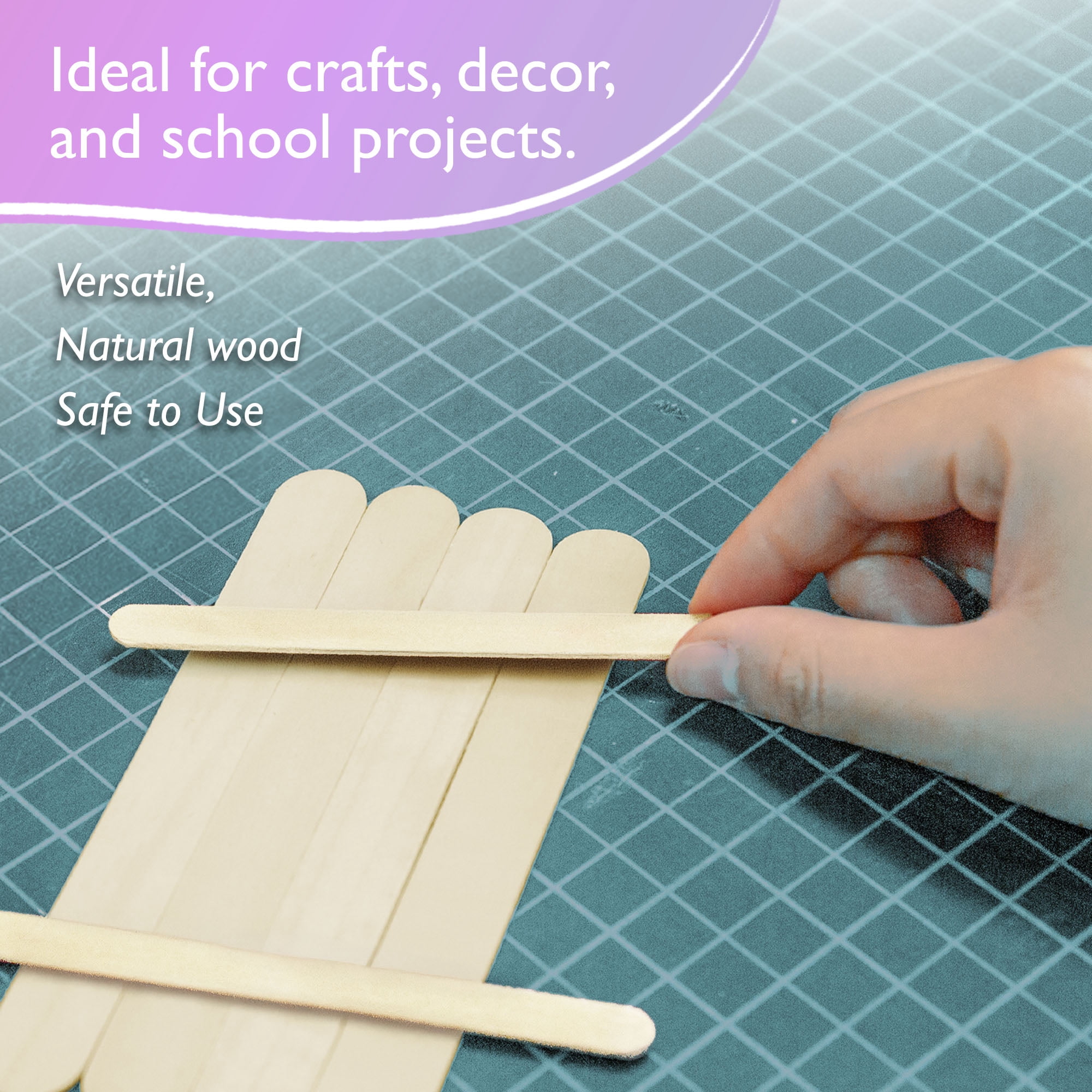 BAZIC Craft Sticks Natural Wood, Non Toxic Stick, 10000-Count