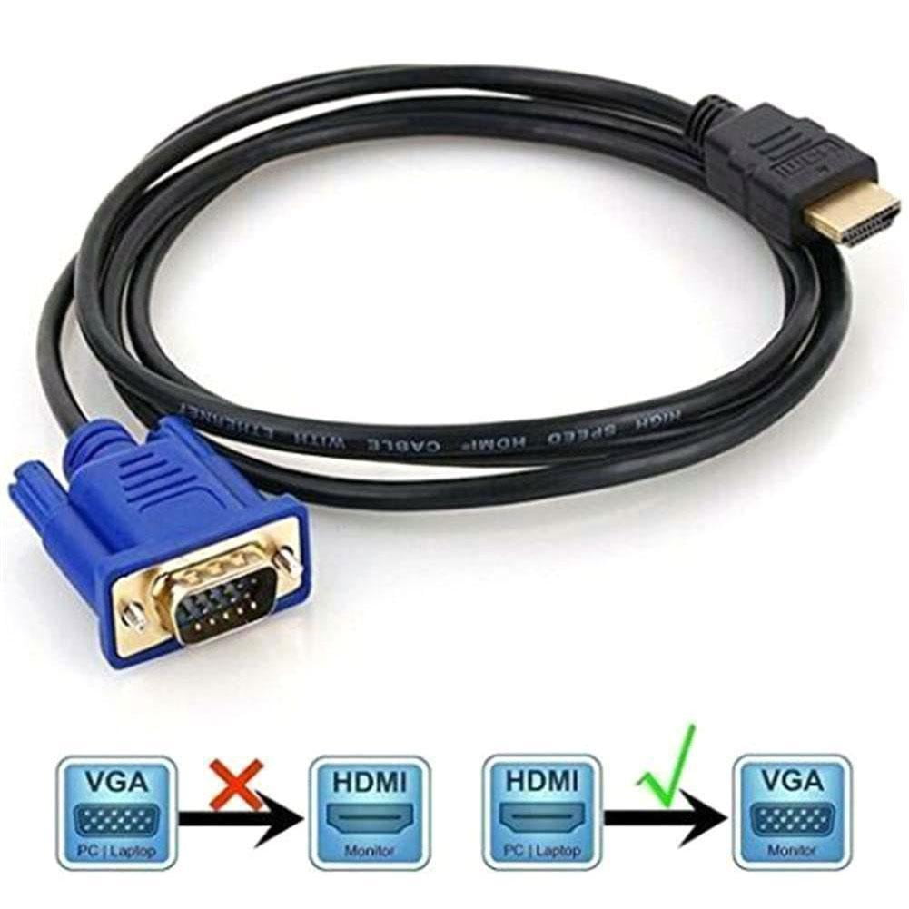 Universal Hdmi To Vga Hd Converter Cable Pvc Hdmi Male To Vga J1F7
