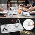 thumbnail image 6 of For IPhone 17 Pro Max Case (Compatible With MagSafe)  With Invisible Magnetic O-Ring Stand Military-Grade Shockproof Phone Case,White,For iPhone 17 Pro Max, 6 of 7