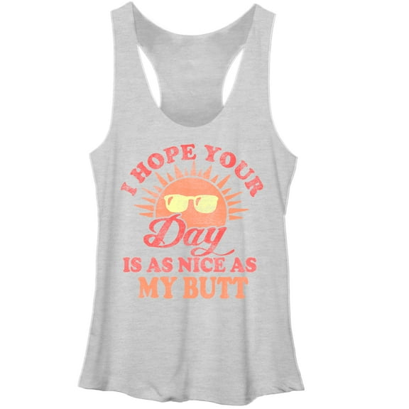 Women's CHIN UP I Hope Your Day is as Nice  Racerback Tank Top White Heather Small