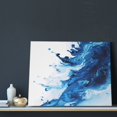 thumbnail image 3 of Gukieu Blue White Fluid Art Print Canvas Decorative Hanging Painting, Waterproof Art Wall Decoration with Frame, Suitable for Living Room, Bedroom, 3 of 6