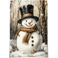 thumbnail image 2 of Vintage Christmas Wall Art Cute Snowman Poster Christmas Canvas Prints Painting Cottagecore Posters Academia Christmas pictures Decor Winter Xmas Holiday Home Dorm Room Decoration 8x12in Unframed, 2 of 17