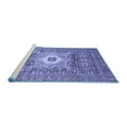 thumbnail image 2 of Ahgly Company Machine Washable Indoor Square Abstract Blue Modern Area Rugs, 7' Square, 2 of 4