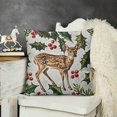thumbnail image 2 of Throw Pillow Cover Baby Deer Holly Coniferous Branches Pillowcase  Cushion Cover for Couch Bed Sofa, 2 of 5