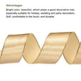 thumbnail image 3 of Unique Bargains 1 1/2 Inch 25 Yard Wide Satin Ribbon with Gold Edges Grosgrain Fabric Ribbon for Gift Wrapping, Champagne Gold, 3 of 7