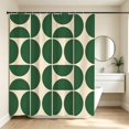 thumbnail image 3 of ZZHZGZ Canada Sale Rideau de Douche Vert Mi-Moderne Art Géométrique Abstrait Rideaux de Bain pour Salle de Bain Motif Coloré Unique Polyester Salle de Bain, 3 of 4