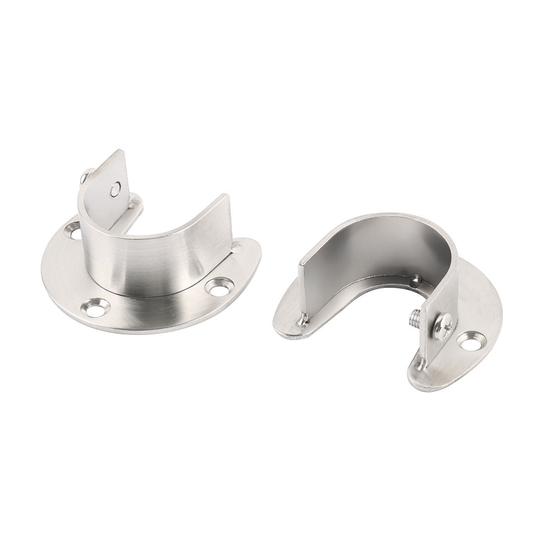Uxcell 2 Piece Stainless Steel Closet Rod Bracket Flange Lever Holder 1