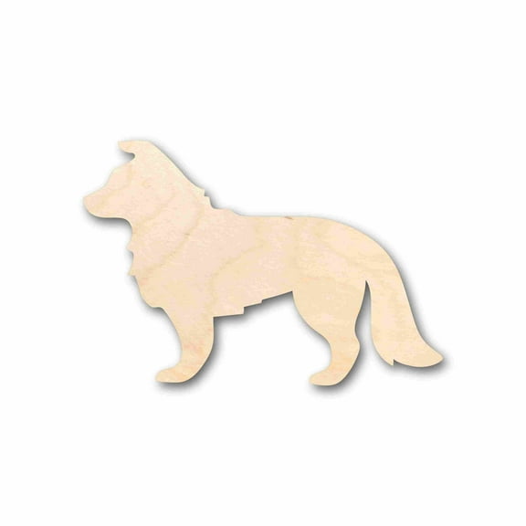 Unfinished Wood Border Collie Dog Silhouette - Craft- up to 46" DIY 16" / 1/8"
