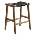 thumbnail image 3 of Modway Saoirse 26" Leather & Wood Counter Stool in Walnut/Black (Set of 2), 3 of 10