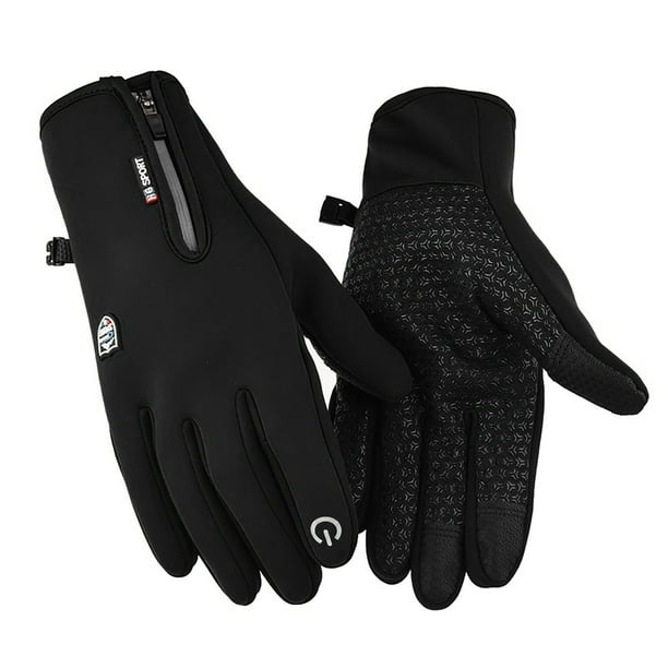 Guantes reflectantes con cremallera, gruesos, cálidos, resistentes al viento, para hombres y mujeres, para ciclismo, conducción, coche, esquí, guantes para exteriores, guantes para mujer.