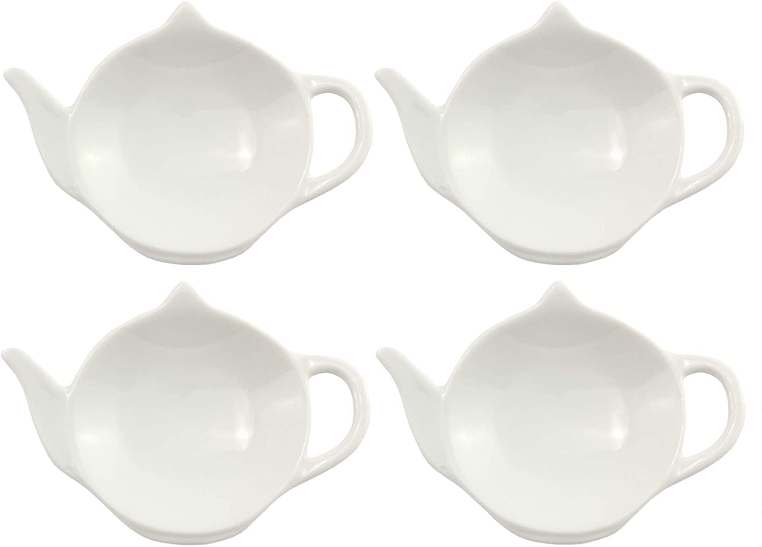 Teabag Caddies Set of Four Durable Porcelain 4 HOLDERS TEA BAG HOLDERS 