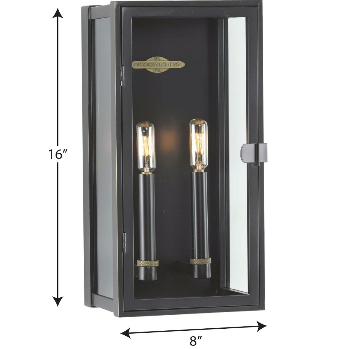 Stature Collection Two-Light Oil Rubbed Bronze and Clear Glass Transitional Style Medium Outdoor Wall Lantern - image 2 of 2