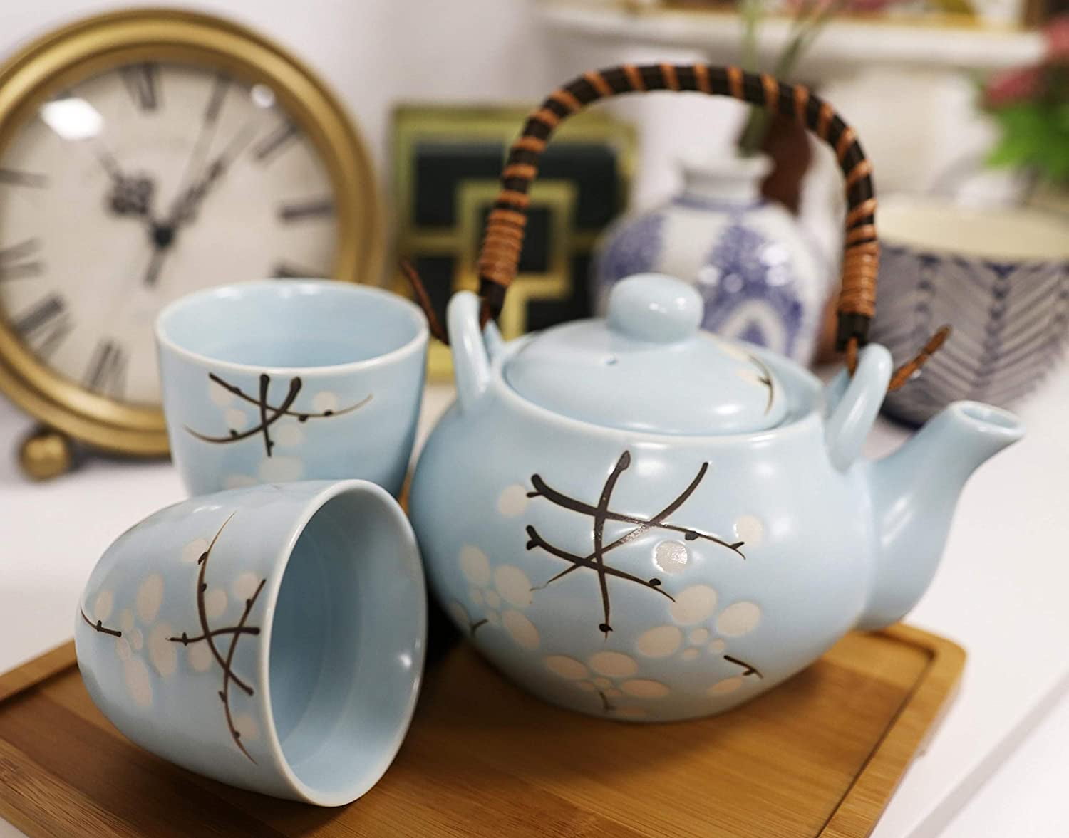 Chinese tea cup crane print under glaze porcelain kungfu cup of tea coaster new 