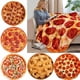 thumbnail image 2 of WOSTAR-Manta de lana de coral cálida, manta de pizza de tortilla mexicana de forma redonda, sofá de lana lavash, colcha de felpa a cuadros, manta de invierno, 2 of 4