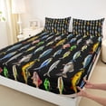 thumbnail image 4 of Erosebridal Fishing Fish Full Size Sheets, Farmhouse Rustic Bed Sheets, 1 Flat Sheet, 1 Fitted Sheet and 2 Pillowcases, 4 of 5