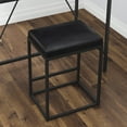 thumbnail image 3 of CLEARANCE! Faux Leather Bar Stools Riley Indoor Black Metal Faux Leather Bar Stools 2PACKS, 3 of 6