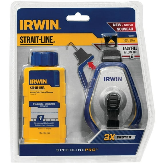 Irwin Industrial 1932887 100 ft. Speed Line Pro Chalk Reel- Blue