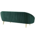 thumbnail image 3 of Modway Sublime Vertical Curve Back Performance Velvet Sofa in Green, 3 of 6
