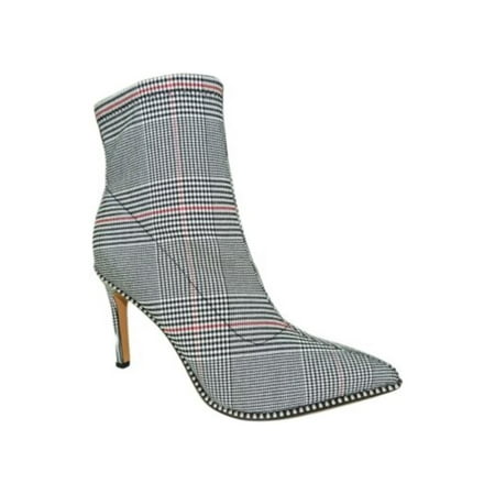 

BAR III Womens Black Houndstooth Ball Chain Trim Cushioned Melanay Pointed Toe Stiletto Dress Booties 6