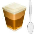 thumbnail image 6 of DLux 40 x 5 oz Mini Dessert Cups with Lids and Spoons, Square Large - Clear Plastic Parfait Appetizer Cup - Small Reusable Serving Bowl for Tasting Party Desserts Appetizers - Recipe Ebook, 6 of 6