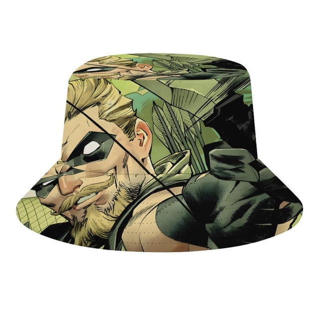 Flecha Verde Sombrero bucket para adultos, gorra de protección solar, sombrero de pescador plegable para viajes al aire libre, pesca y actividades de verano