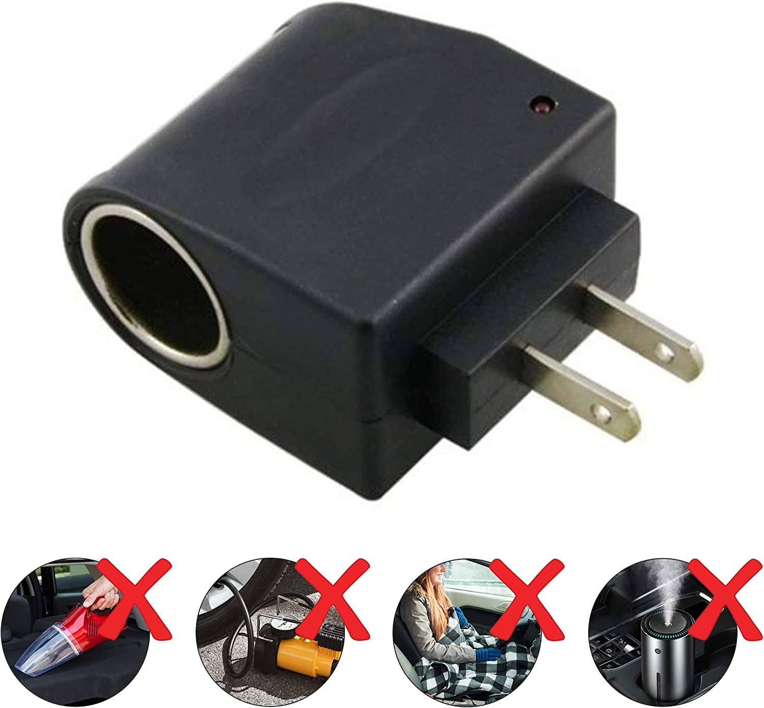 iSaddle Universal AC to DC Car Cigarette Lighter Socket Adapter Converter Vehicle Power Inverters Vehicle Amplifier Power Car Refrigerator (US Plug, Output: DC 12V 500mA) 110V AC to 12V DC