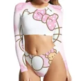 thumbnail image 1 of Hello Kitty Anime Print Sexy Slim Split Bikini Swimsuit for Women, 1 of 10