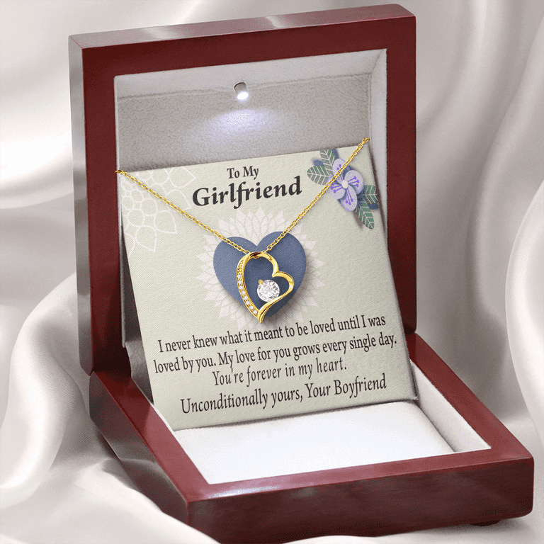 To My Girlfriend I Love You More Every Day Forever Necklace w Message Card Walmart