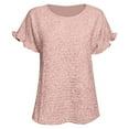 thumbnail image 4 of New Women's Round Neck Top Pleated Short Sleeves Mod Bod Tops Active Shirts Women Short Sleeve Shirt Women Womens Oversized Tee Ladies Tees And Tops Size Small Womens Tops Womens Short Sleeve Athletic, 4 of 4
