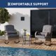 thumbnail image 4 of Silla mecedora de exterior Silla de jardín de ratán resistente a la intemperie – Diseño ergonómico, estructura de acero, cojín gris grueso – Marrón ratán + cojín gris, 1 pieza – Ideal para patio, 4 of 8