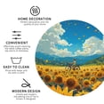 thumbnail image 3 of Pofeuu Field Bicycle Young Sunflower Print Coasters for Drinks, 4Pack PU Leather Coasters, Bar Drink Coasters for Tabletop Protection, Furniture from Damage-Round Shape, 3 of 6