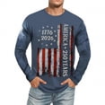 thumbnail image 5 of Gyexs 250 Anniversary USA Shirt for Men 250 Year Flag Print 250th Birthday T-Shirt Casual Crewneck Long Sleeve Tops #01 Blue, Size XXXL, 5 of 5