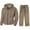 Set-A68Khaki, variant on Men's Fuzzy Fleece Tracksuit Hooded Zip up Jacket and Pants Plush Sherpa Set for Winter Warm Casual Lounge Sleepwear Home Relaxing Outfits